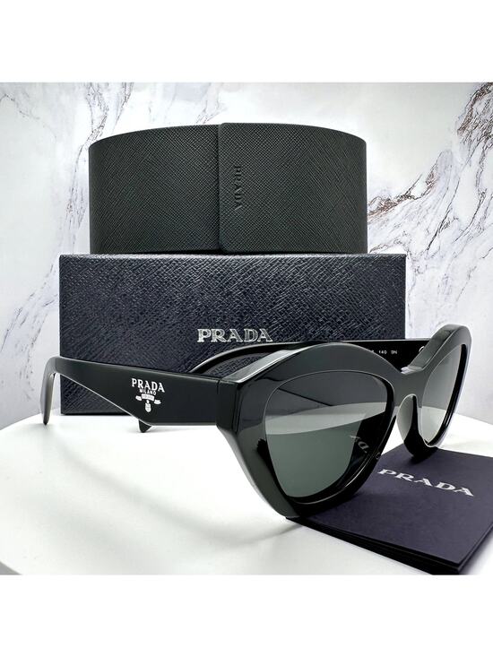 New PRADA Sunglasses Black Butterfly Cat Eye Logo Symbole Logo New main image 12